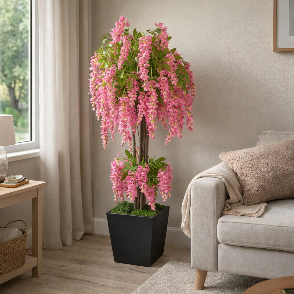 Pembe Wisteria Salkım Yapay Ağacı