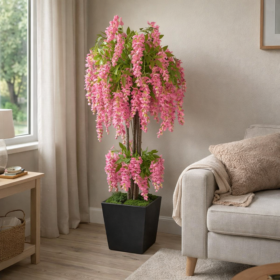Pembe Wisteria Salkım Yapay Ağacı