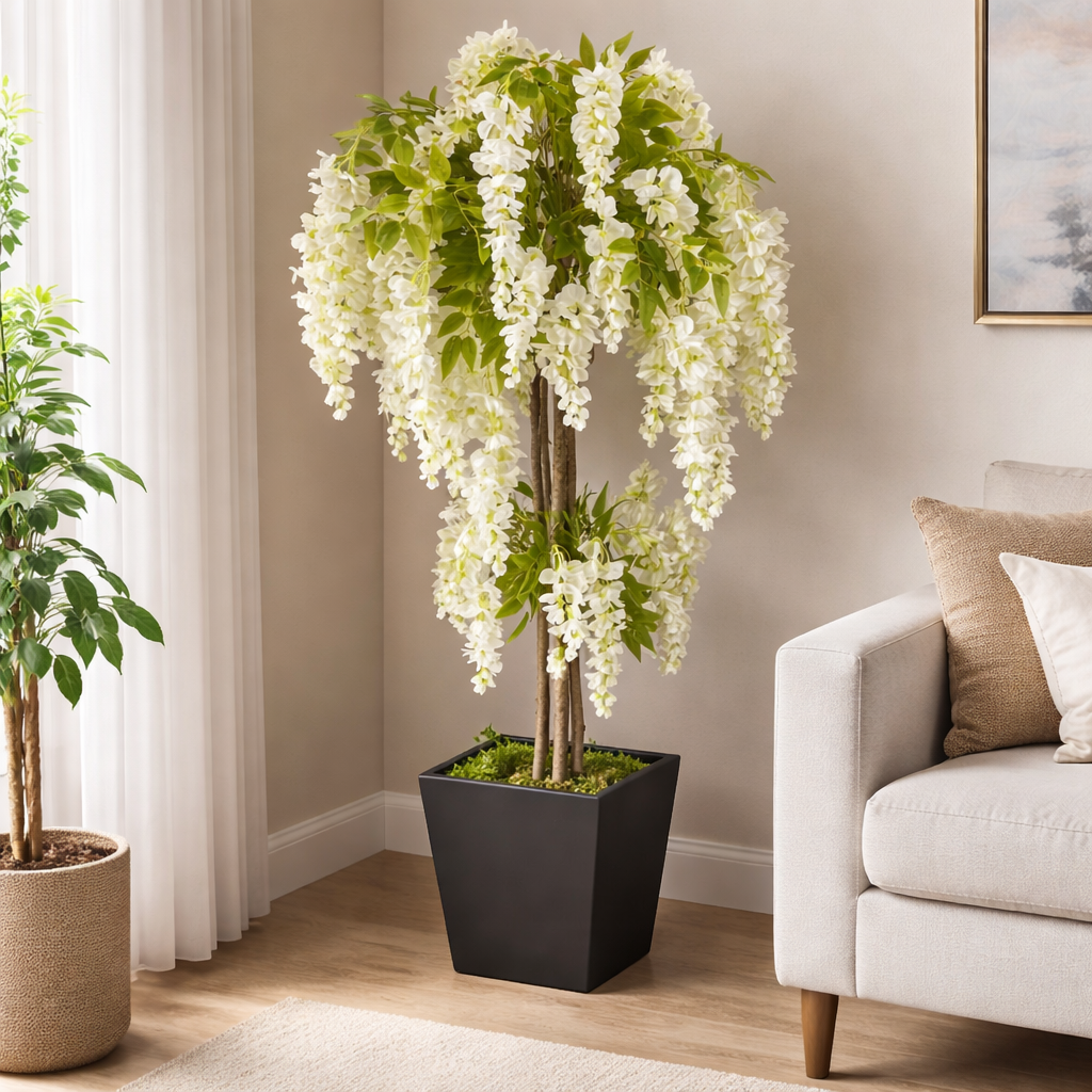 Yapay Beyaz Wisteria Salkım Ağacı