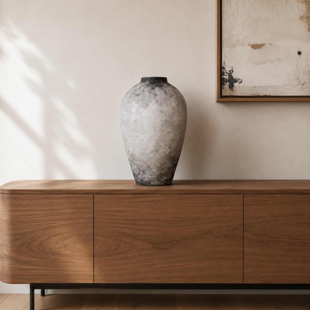 Nerio El Yapımı Dekoratif Terracotta Vazo - 40 cm