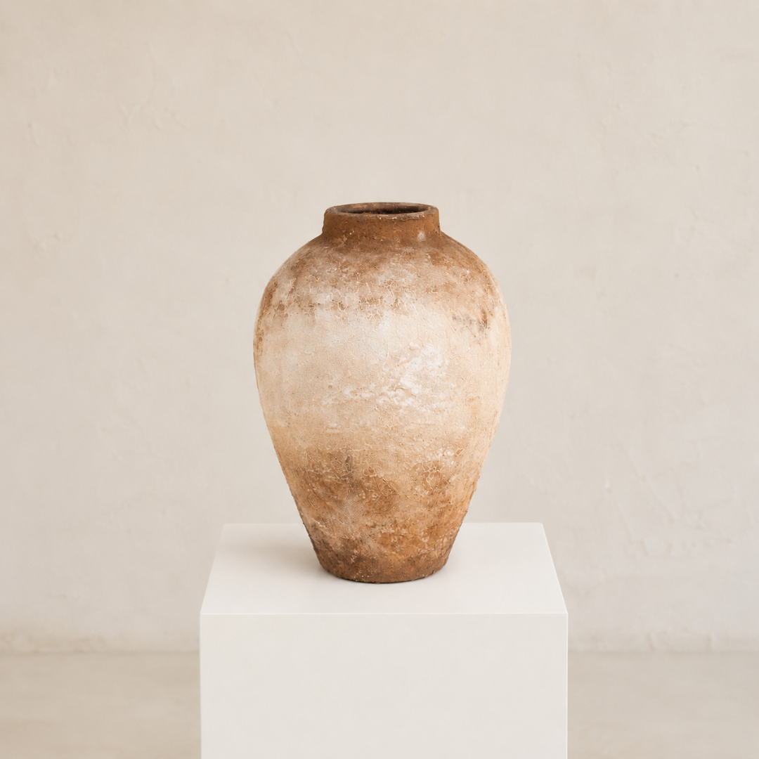 Elian El Yapımı Dekoratif Terracotta Vazo - 33 cm