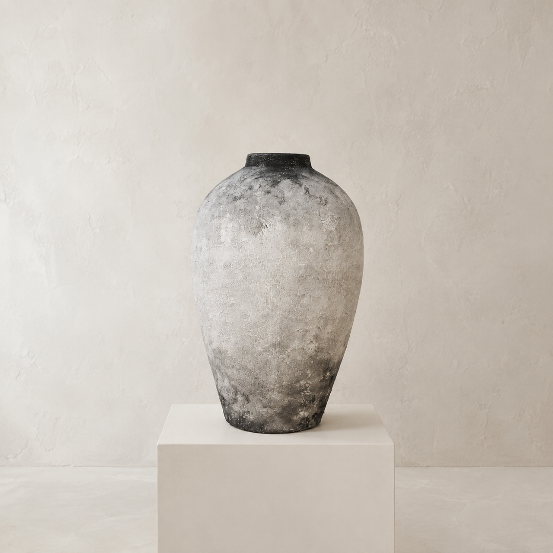 Nerio El Yapımı Dekoratif Terracotta Vazo - 40 cm