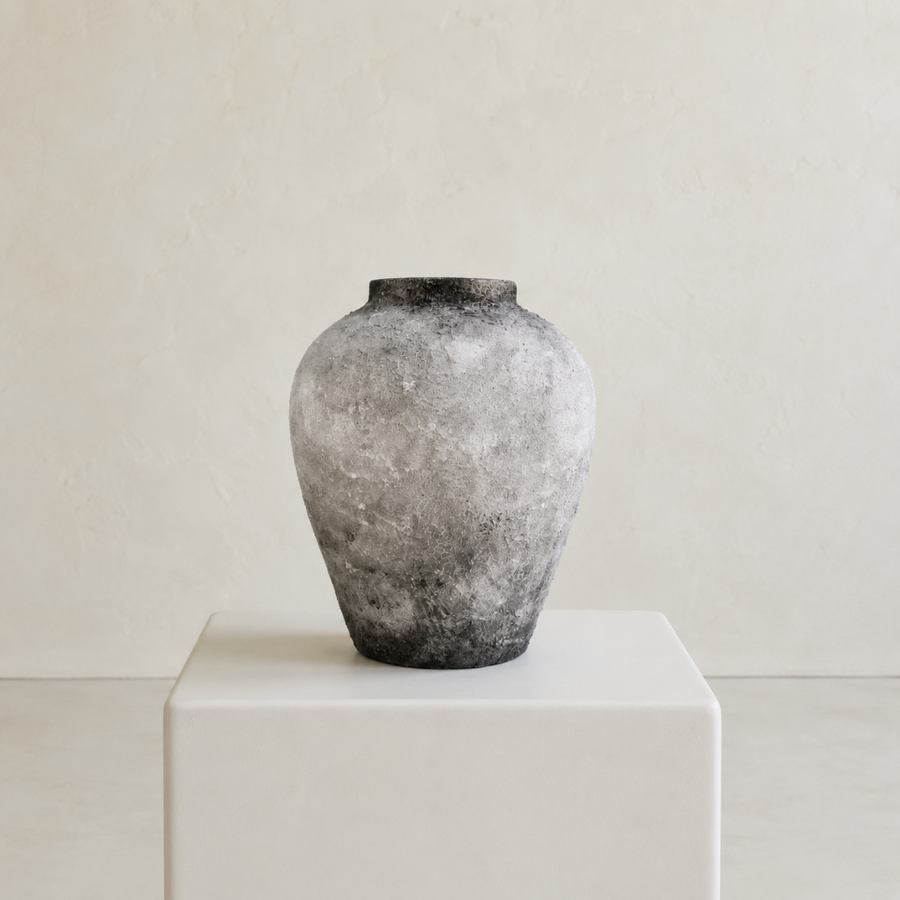 Orven El Yapımı Dekoratif Terracotta Vazo - 27 cm