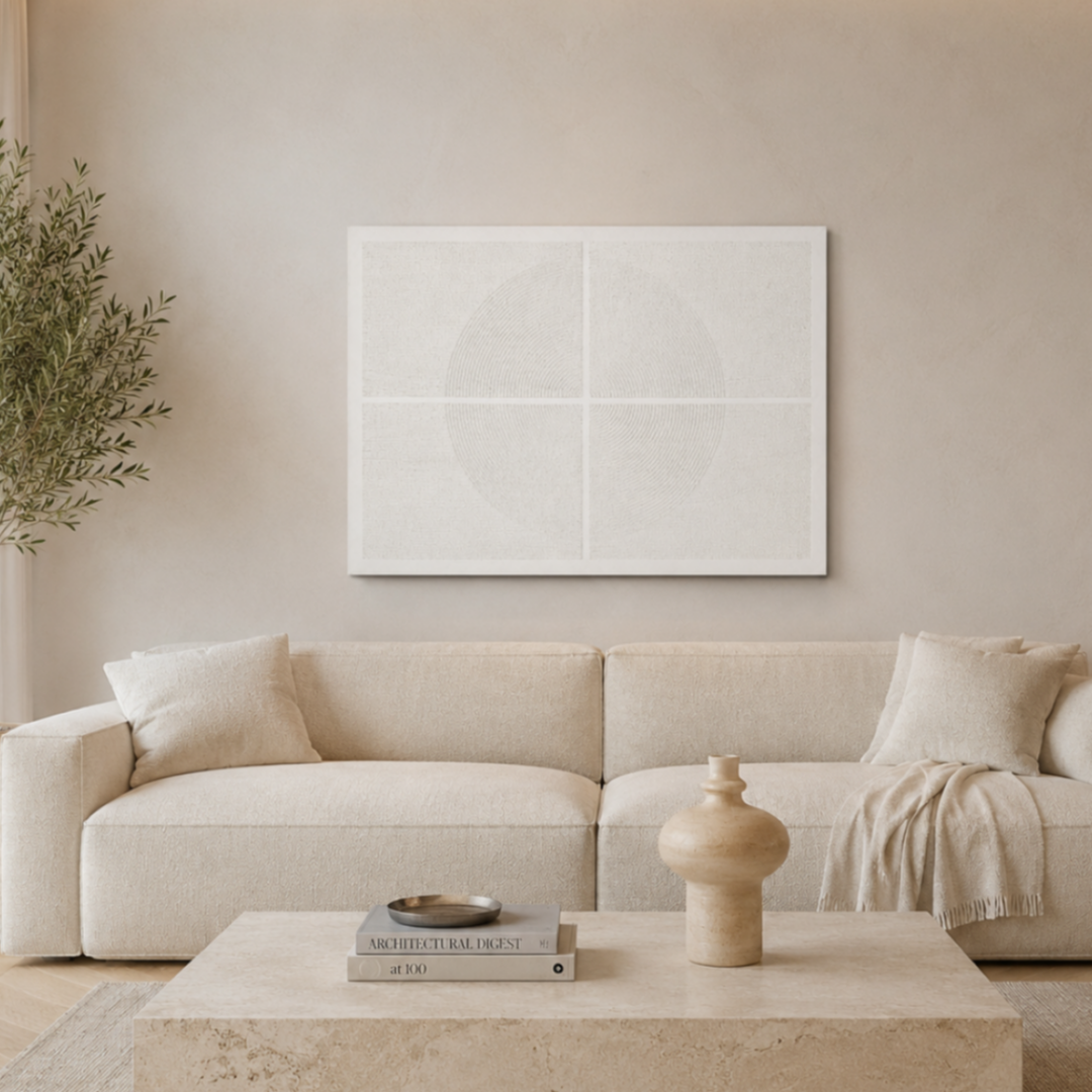 Aria Modern Dokulu Tablo Krem 50×70 cm