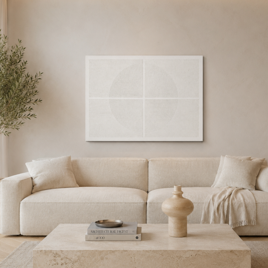 Aria Modern Dokulu Tablo Krem 50×70 cm