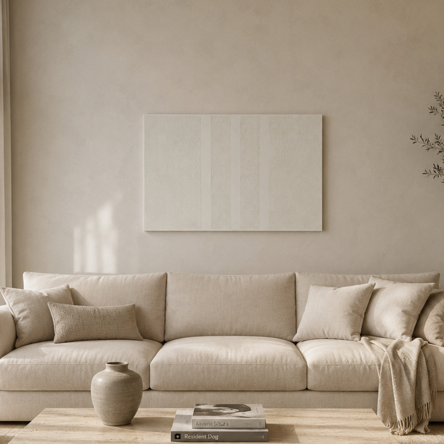 Nova Modern Dokulu Tablo Krem 50×70 cm