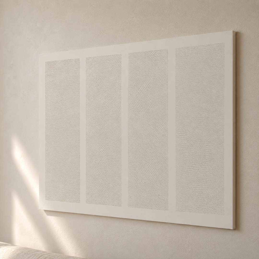 Linea Modern Dokulu Tablo Krem 50×70 cm