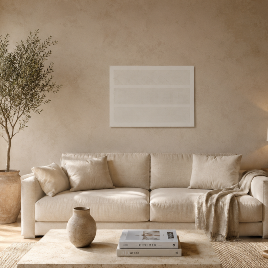 Terra Modern Dokulu Tablo Krem 50×70 cm