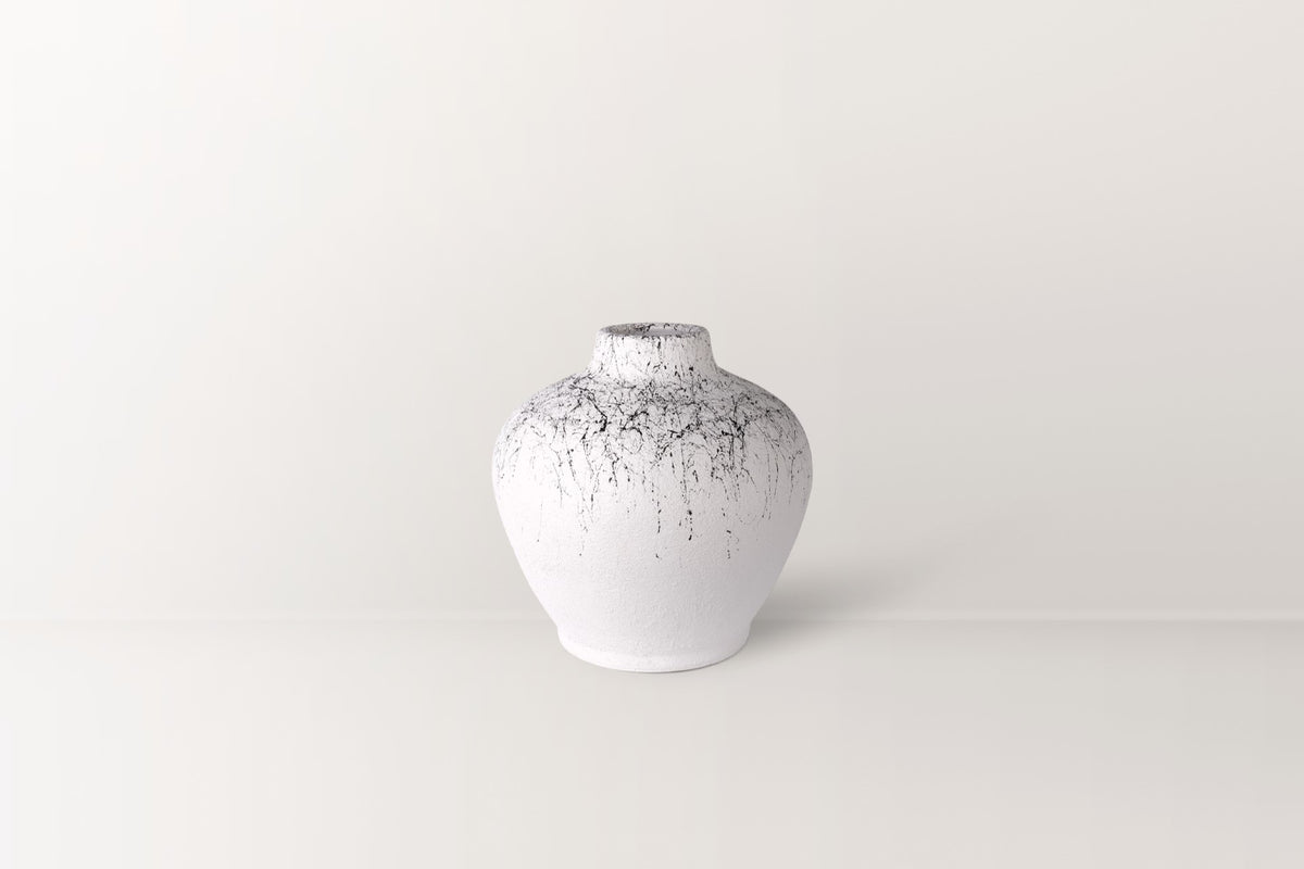 Bianca Mermer Desenli Terracotta Vazo