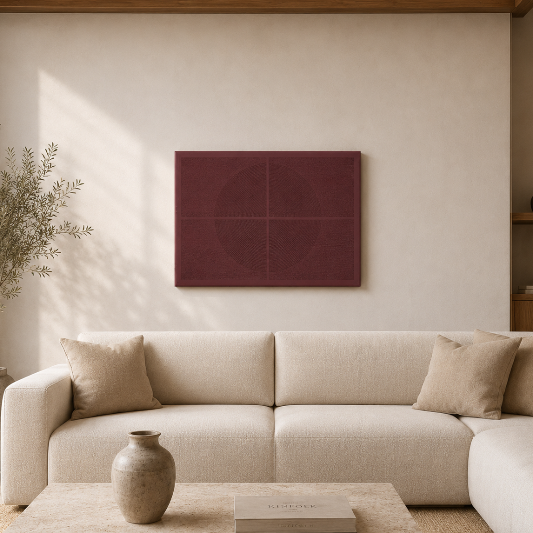 Aria Modern Dokulu Tablo Bordo 50×70 cm