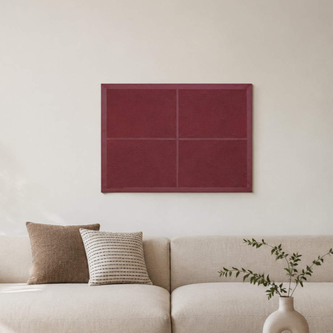 Mira Modern Dokulu Tablo Bordo 50×70 cm