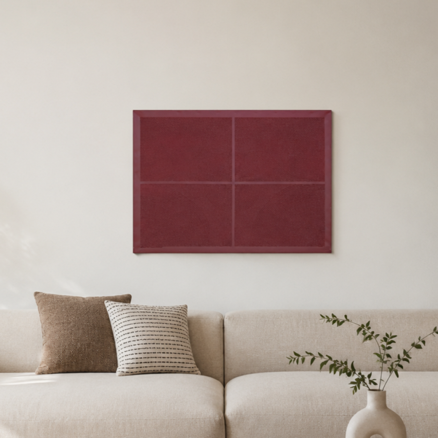 Mira Modern Dokulu Tablo Bordo 50×70 cm