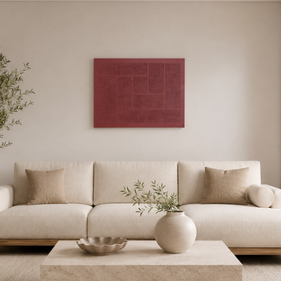 Luna Modern Dokulu Tablo Bordo 50×70 cm