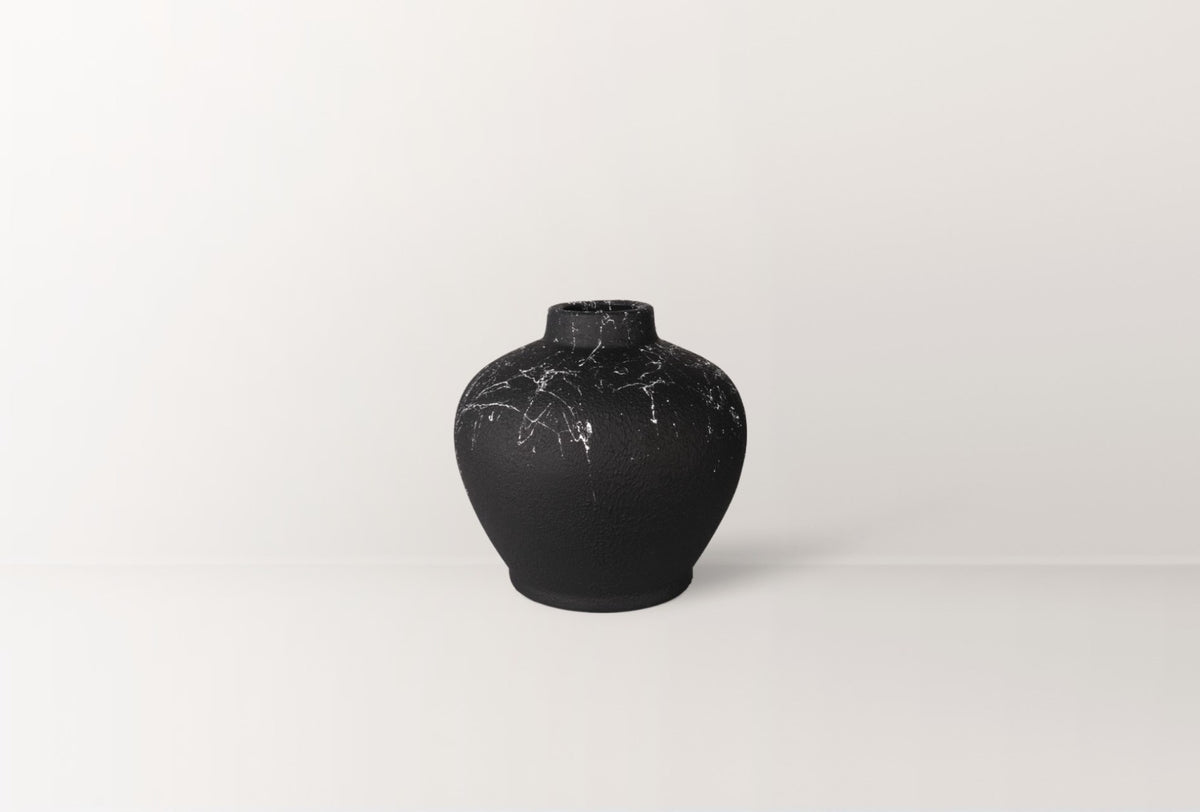 Fiona Mermer Desenli Terracotta Vazo