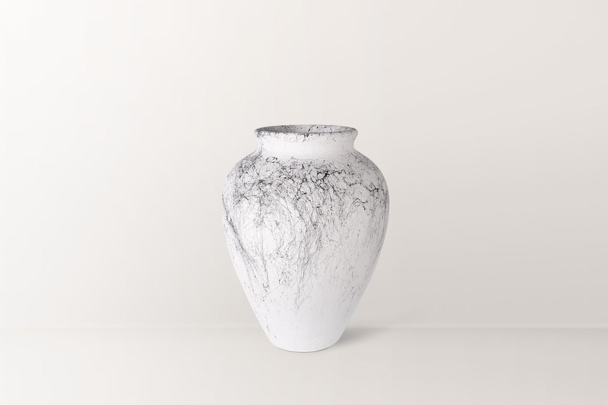 Odessa Mermer Desenli Terracotta Vazo