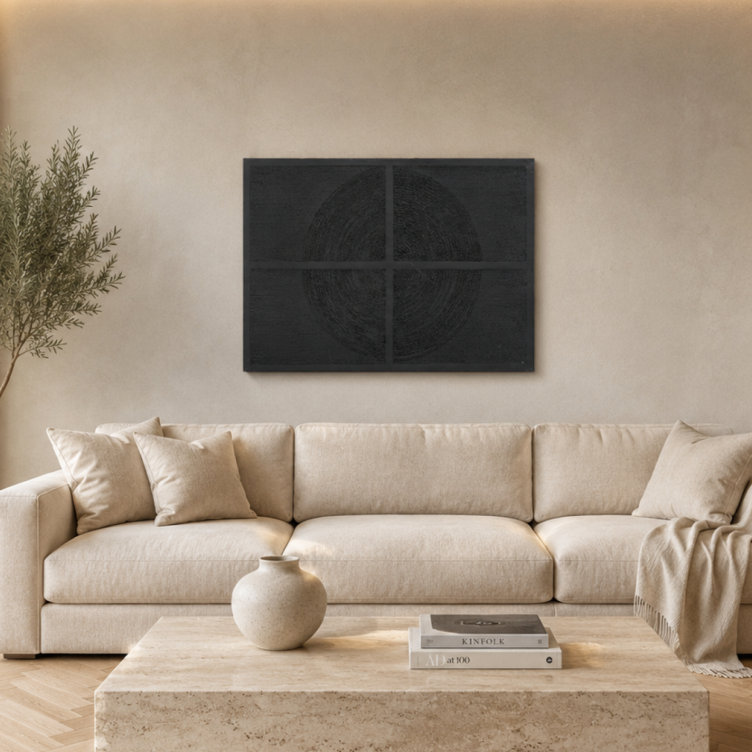 Aria Modern Dokulu Tablo Siyah 50×70 cm