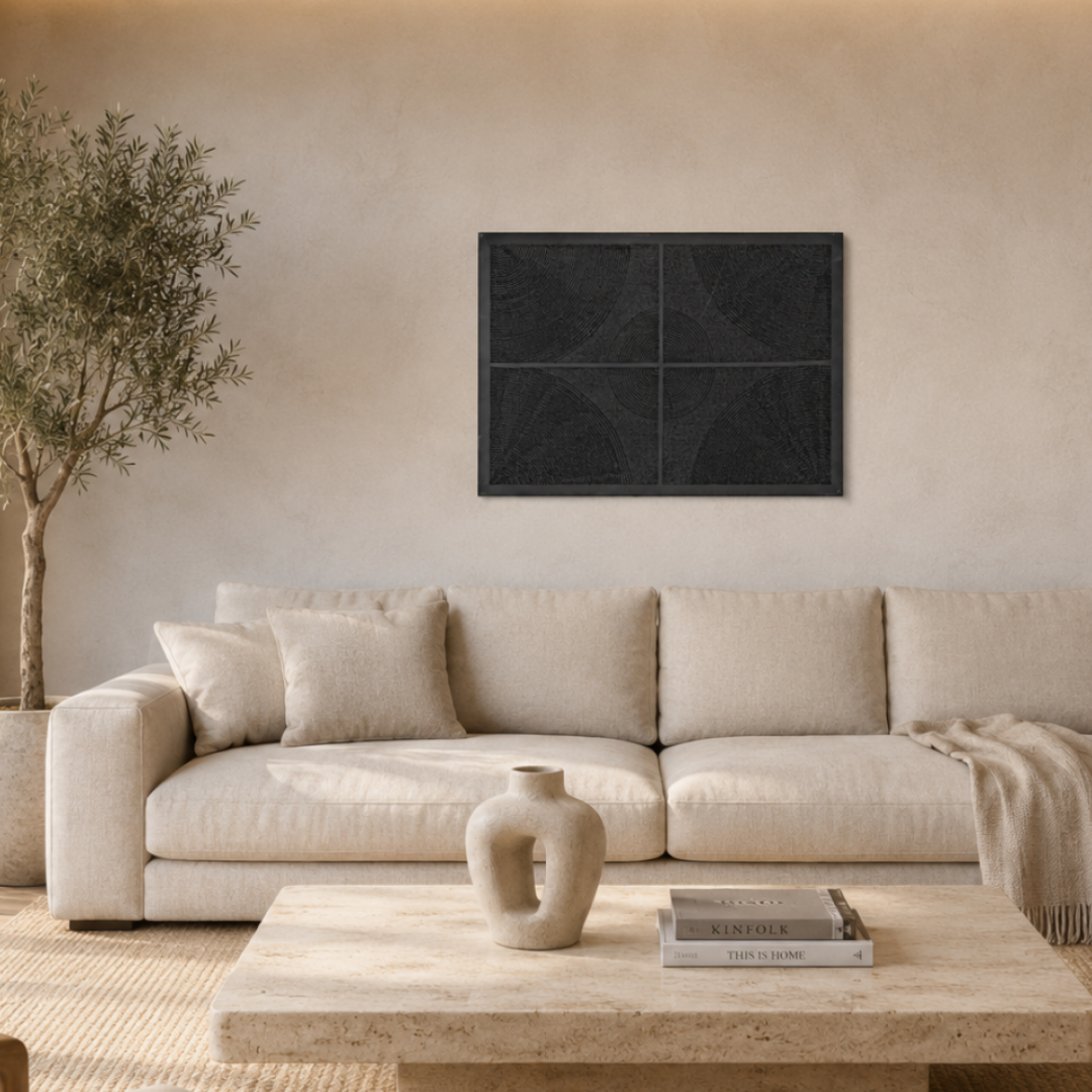 Mira Modern Dokulu Tablo Siyah 50×70 cm