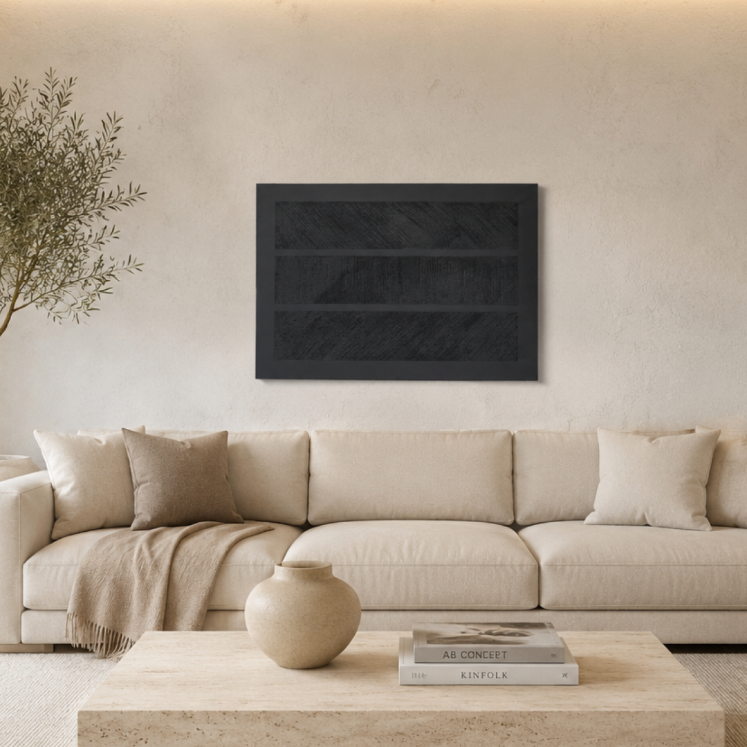 Terra Modern Dokulu Tablo Siyah 50×70 cm