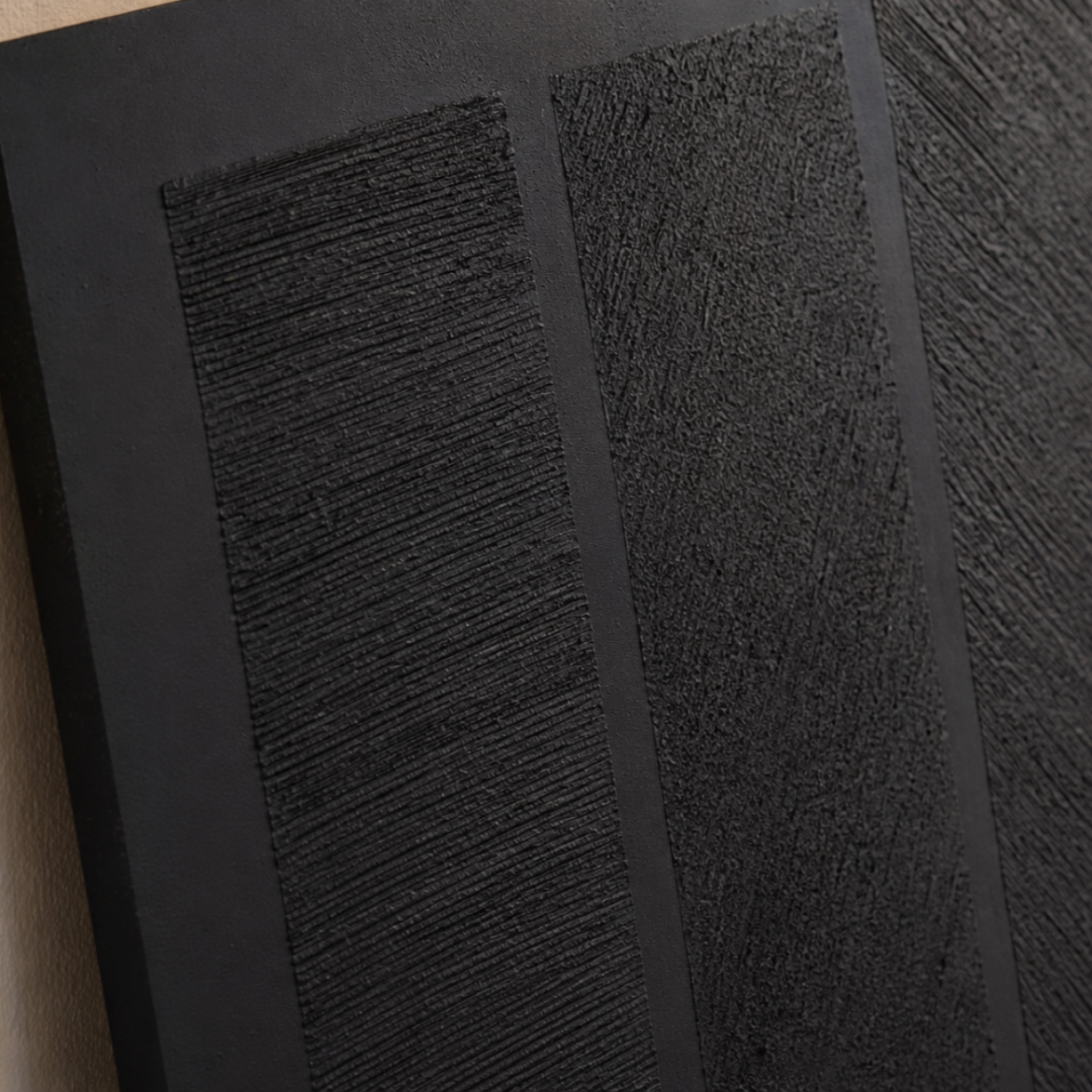 Linea Modern Dokulu Tablo Siyah 50×70 cm