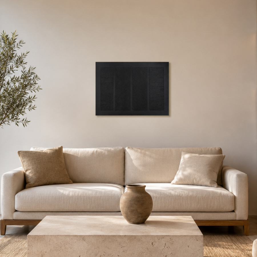 Linea Modern Dokulu Tablo Siyah 50×70 cm